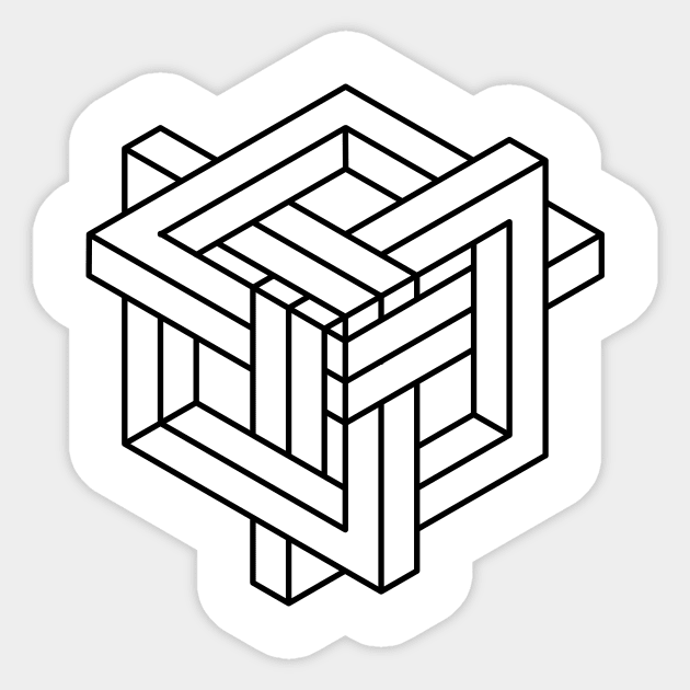 Impossible Shapes – Optical Illusion - Geometric Designs Sticker by info@dopositive.co.uk